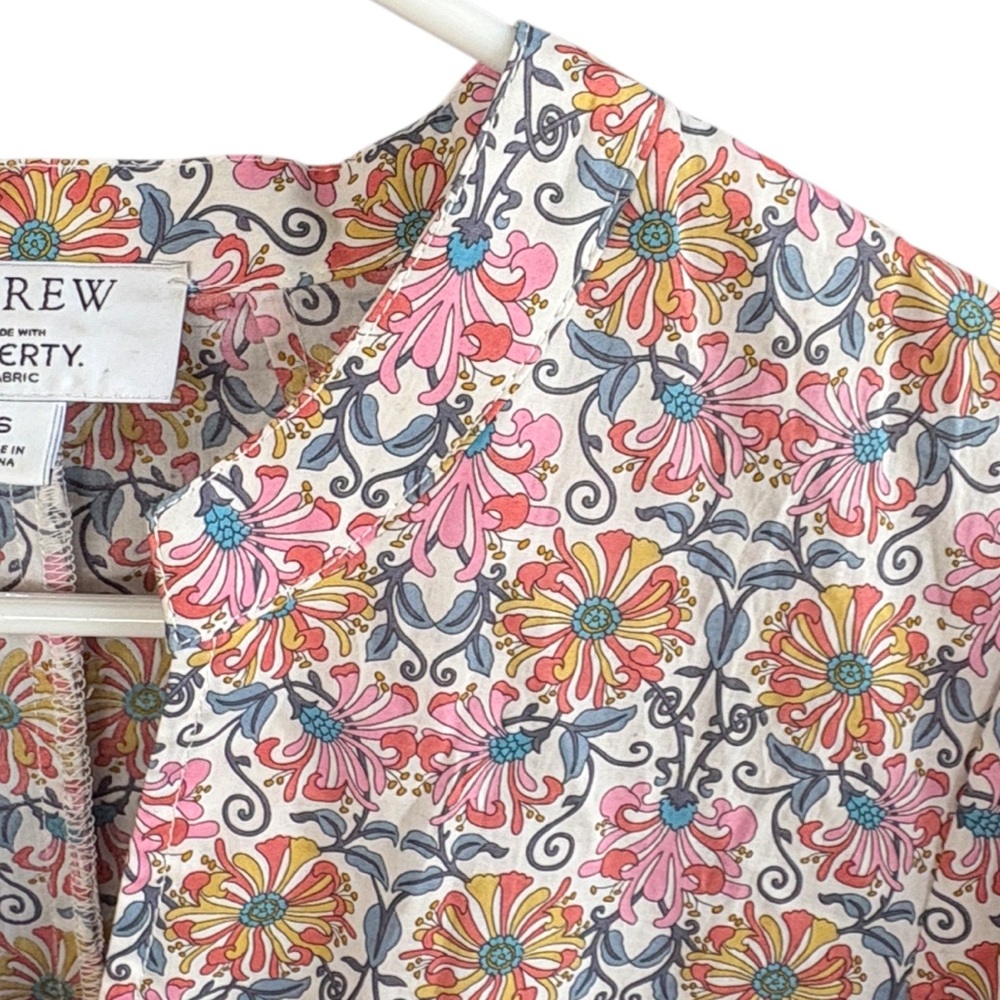 Like New J. Crew Liberty Fabric Midi Dress Honeysuckle Floral Small - Picture 4 of 13